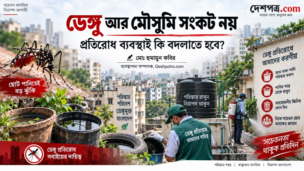 ডেঙ্গু পরিস্থিতি উদ্বেগজনক: ২৪ ঘণ্টায় হাসপাতালে আরও ১,৪৮৪ জন ভর্তি, মৃত্যু ৫ জনের